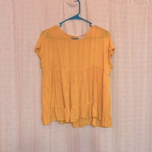 Bright yellow peplum top